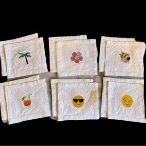 House of POM 12 pc Embroidered Cocktail Napkins